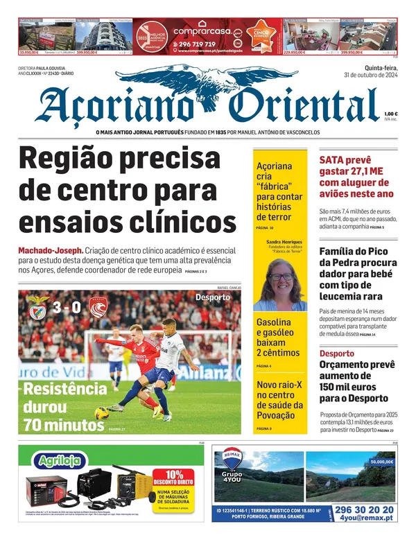 «Açoriana cria "fábrica" para contar histórias de terror», Açoriano Oriental